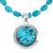 Navajo Turquoise Sterling Silver Pendant Bead Necklace X10695